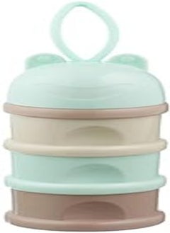 Generic Little Fish Frog Milk Powder Storage Box for Children - 3 Layers - Multicolor 