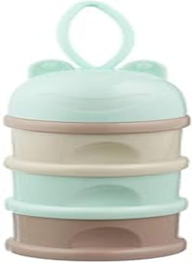 Little Fish Frog Milk Powder Storage Box for Children - 3 Layers - Multicolor