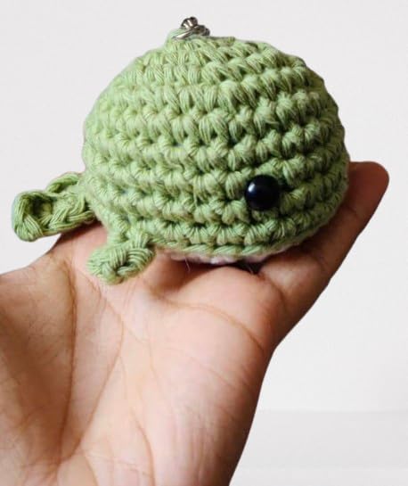 Generic Iris Art Lab Handmade PurpleGreen Baby Whale Keychain Beginner FriendlyCrochet DIY Kit with tools and step by step video instructions  - Image 4