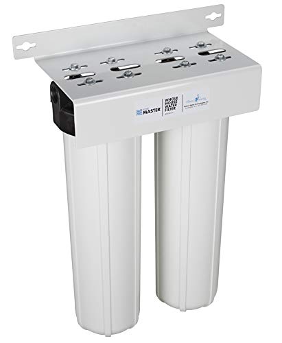 Home Master HMF2SdgC Whole House Water Filter, 4-layer sediment filter 25 to 1 micron, Radial Flow Carbon 20gpm, 1” NPT ports, Patented heavy steel bracket fits 16” wall studs, Pressure Performance - Image 1