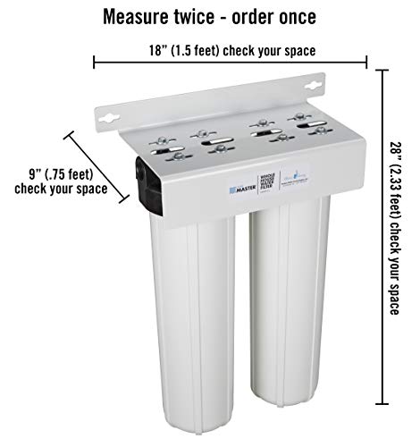 Home Master HMF2SdgC Whole House Water Filter, 4-layer sediment filter 25 to 1 micron, Radial Flow Carbon 20gpm, 1” NPT ports, Patented heavy steel bracket fits 16” wall studs, Pressure Performance - Image 2