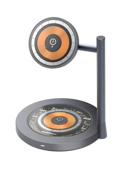 Momax "Dual Magnetic Wireless Charging Stand – Fast Charging Dock for iPhone, Apple Watch & AirPods – 2-in-1 MagSafe Charger with Adjustable Angle & Sleek Design" 