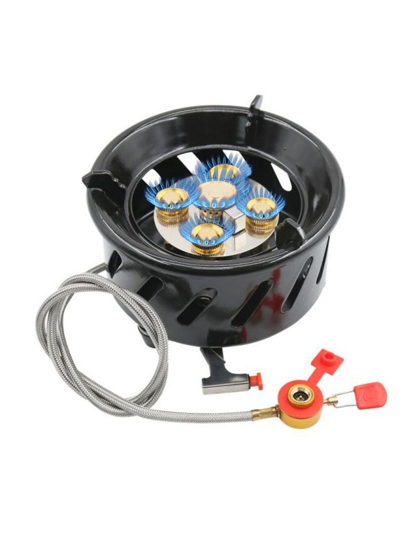 Generic 15800 W 5-Core Foldable Camping Stove Portable Iron Gas Stove for Outdoor, Hunting, Hiking, Travel and Cooking, OMEGA 5 ZYZY-45 Gas Stove  - Image 1