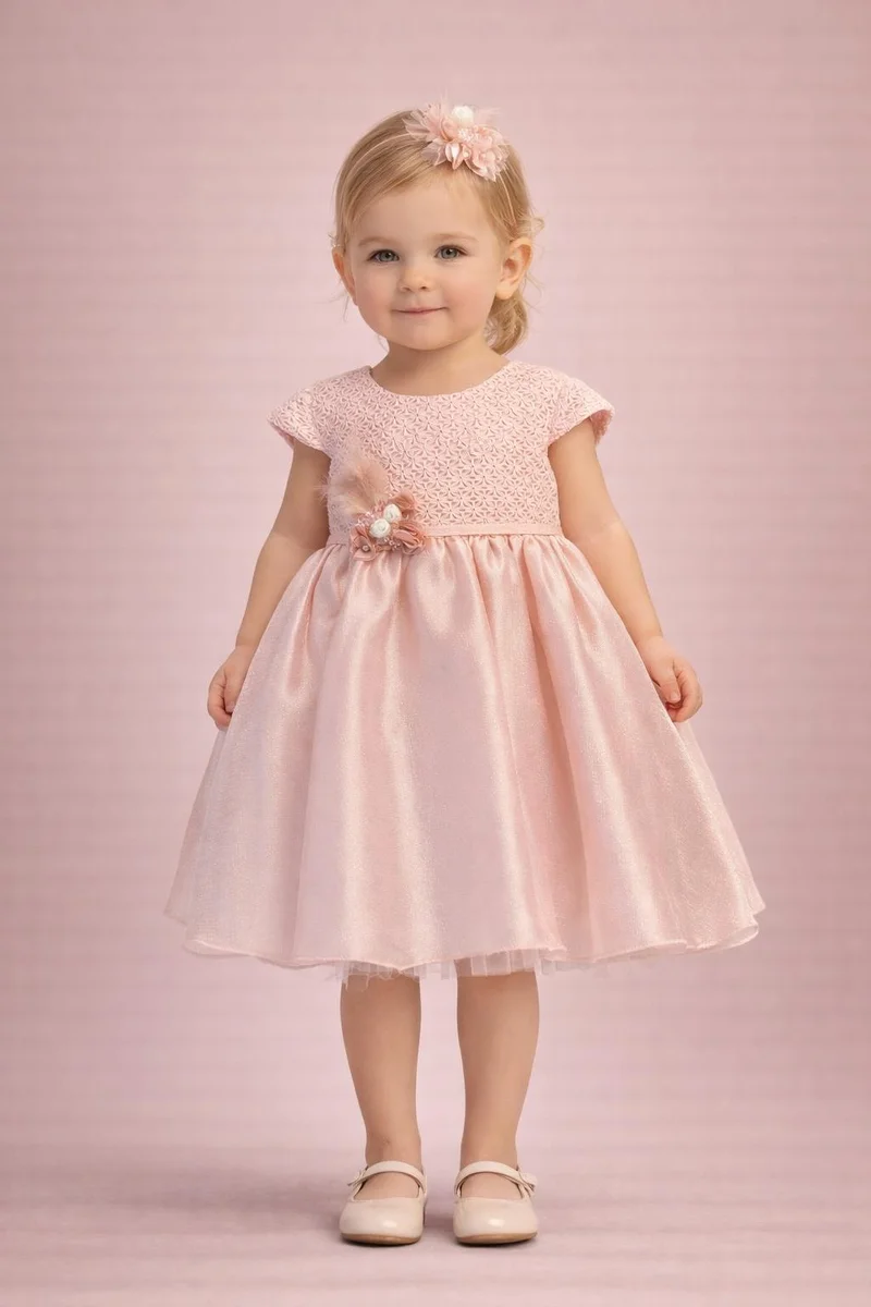 فيا بامبينو Blush Pearl Baby Couture Dress 606