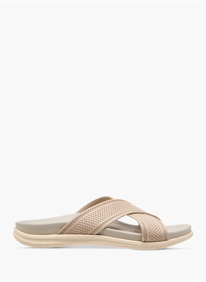 Le Confort Women Textured Cross Strap Slip-On Sandals  - Image 2