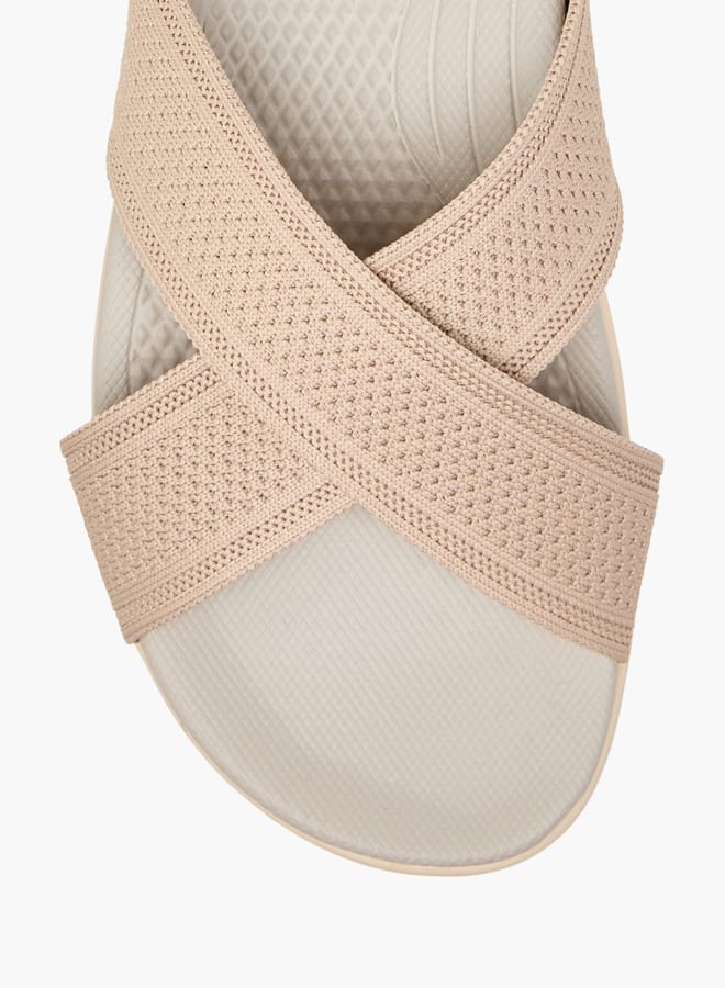 Le Confort Women Textured Cross Strap Slip-On Sandals - Image 3