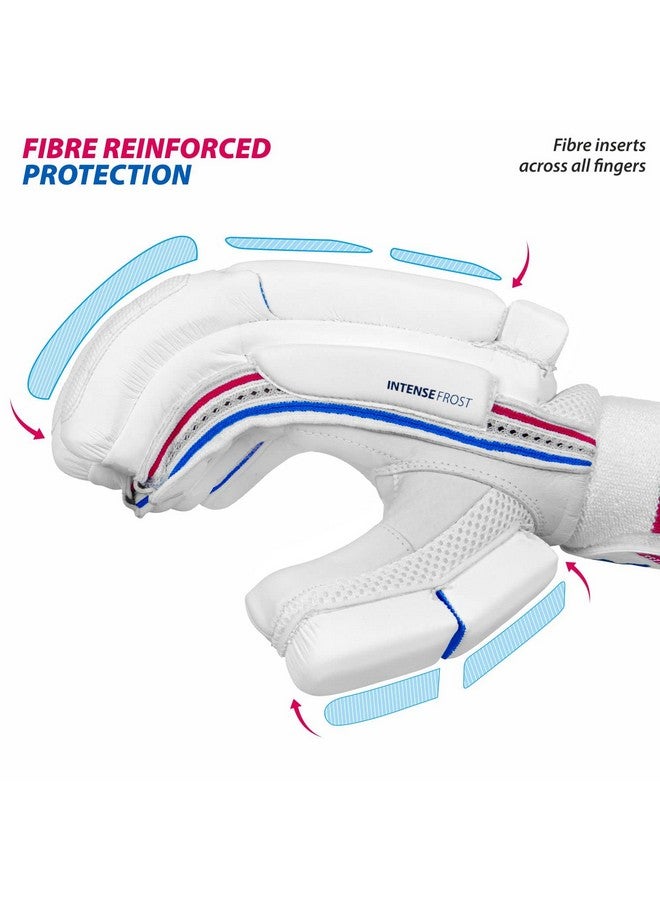 DSC Intense Frost Leather Cricket Batting Gloves, Youth Right (Black White) - Image 3