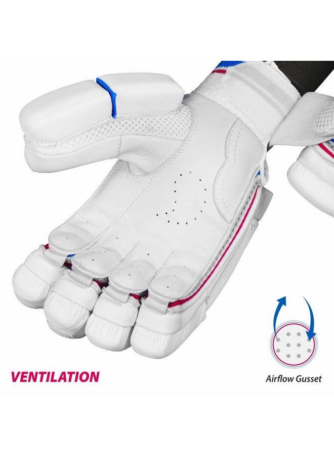 DSC Intense Frost Leather Cricket Batting Gloves, Youth Right (Black White) - Image 5