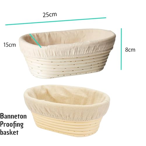 CartHome Bread Basket, Sourdough Bread Basket for Home Baking, Handmade Proofing Basket Set with Cloth Cover, Artisan Bread Making Tools for Professional and Amateur Bakers - Image 2