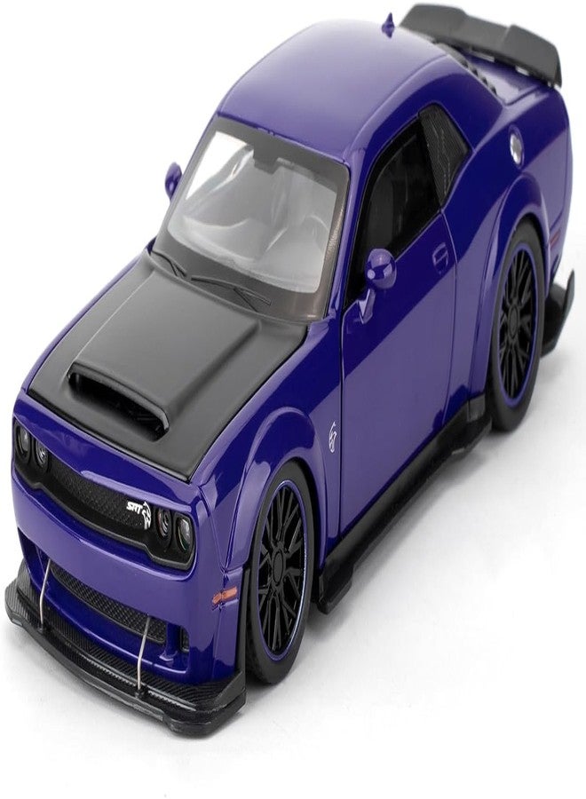 FEXXA Hellcat 1:32 Scale Dodge Challenger Die-Cast Metal Toy Model Car for Kids - Pull Back Mechanism, Birthday Gift for 3+ Year Old Boys (Hellcat Blue) - Image 1