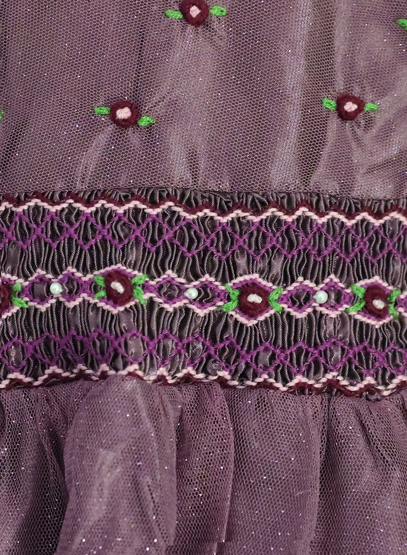 كيدابهو فستان أطفال سموكد للبنات - زهر أرجواني - Image 3