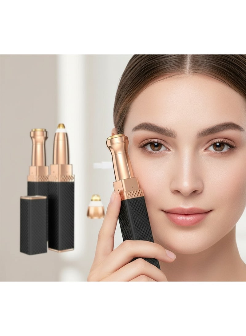 جهاز إزالة الشعر المحمول بدون ألم – جهاز كهربائي 2 في 1 لإزالة شعر الوجه والحواجب للنساء – قابل لإعادة الشحن - Image 1