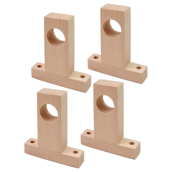 CURTAIN ROD HOLDERS4PCS WOOD CURTAIN ROD HOLDER UNFINISHED WOODEN CURTAIN ROD HOLDER BRACKETSINNER HOLE DIAMETER 32MM125