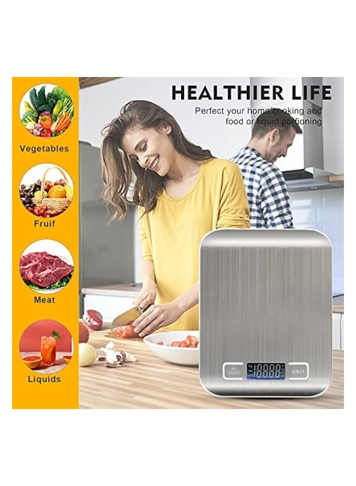 PROMASS Digital Kitchen Scale, Multifunction Food Scale With LCD Display Stainless Steel Platform, High Accuracy, Ultra Slim,Tare Function - Image 3