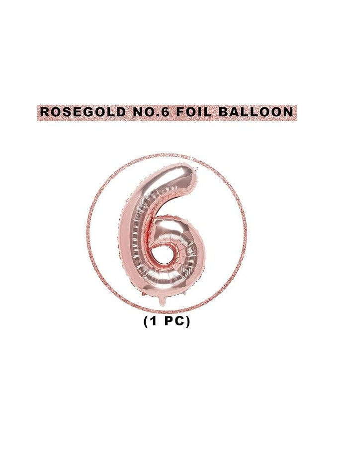 40 Inch Rose Gold Digit Helium Foil Birthday Party Balloons Number 6 - Image 2