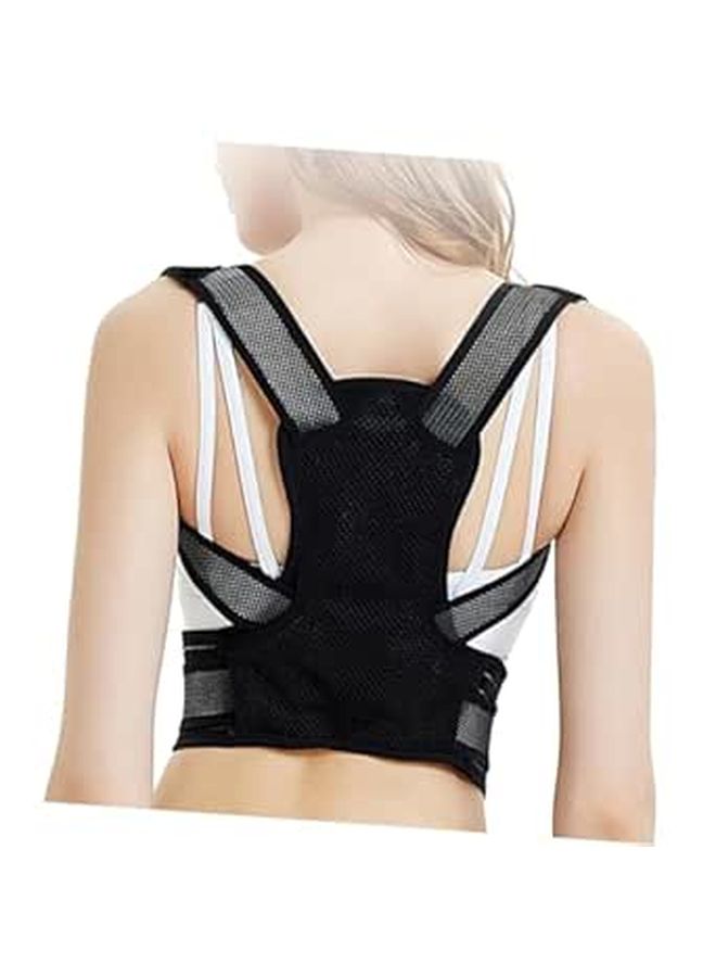 Posture Trainer And Hunchback Corrector Belt Black M Elastic Back Brace Support For Upper Spine Alignment And Relief Unisex Back Posture Support For Daily Use And Office Work - Image 1