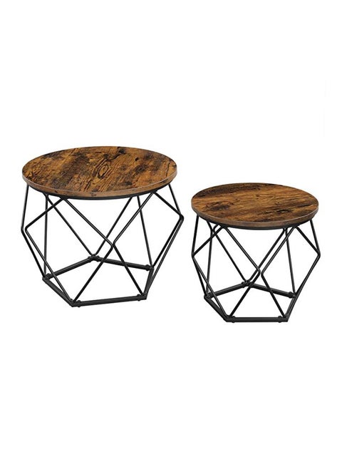 VASAGLE LET040B01 Rustic Brown End Table - Set of 2