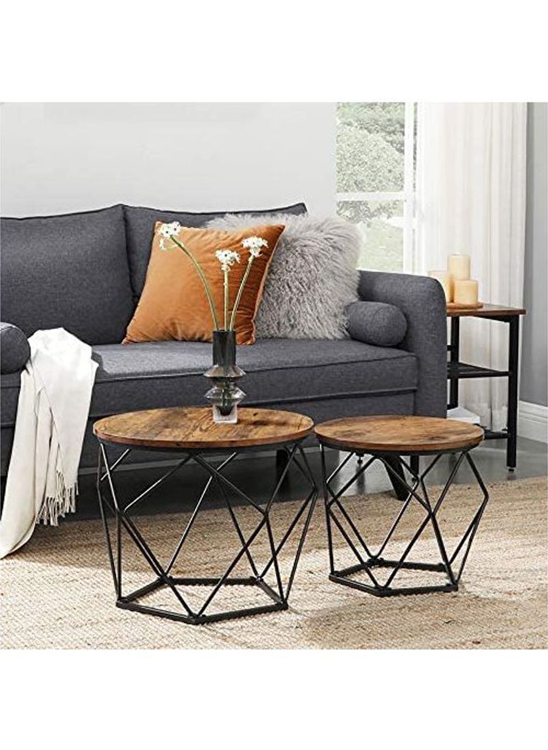 VASAGLE - VASAGLE LET040B01 Rustic Brown End Table - Set of 2 - Image 1