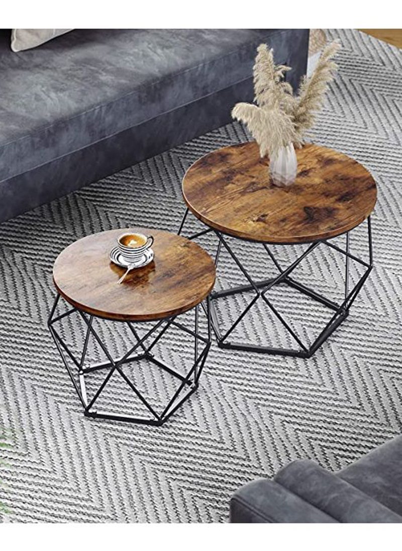 VASAGLE - VASAGLE LET040B01 Rustic Brown End Table - Set of 2 - Image 1