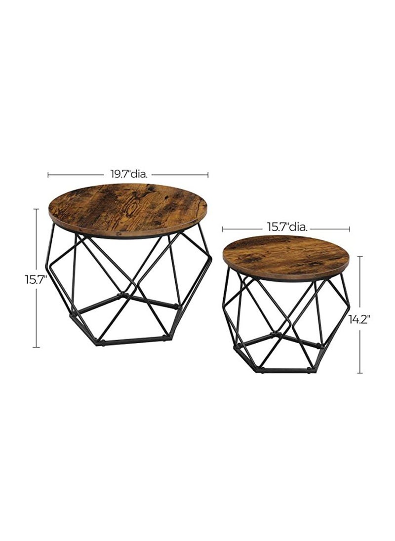 VASAGLE - VASAGLE LET040B01 Rustic Brown End Table - Set of 2 - Image 1