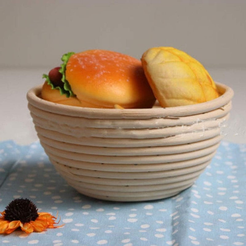 OUKEYI Round Bread Proofing Basket | Natural Rattan Sourdough Proving Basket| Professional Bread Proving Bowl |Baking Bowl Dough Gift Baker Proof Basket Proofing Box (2, 22cmx8cm/8 3/4inchx3 1/8inch) - Image 5