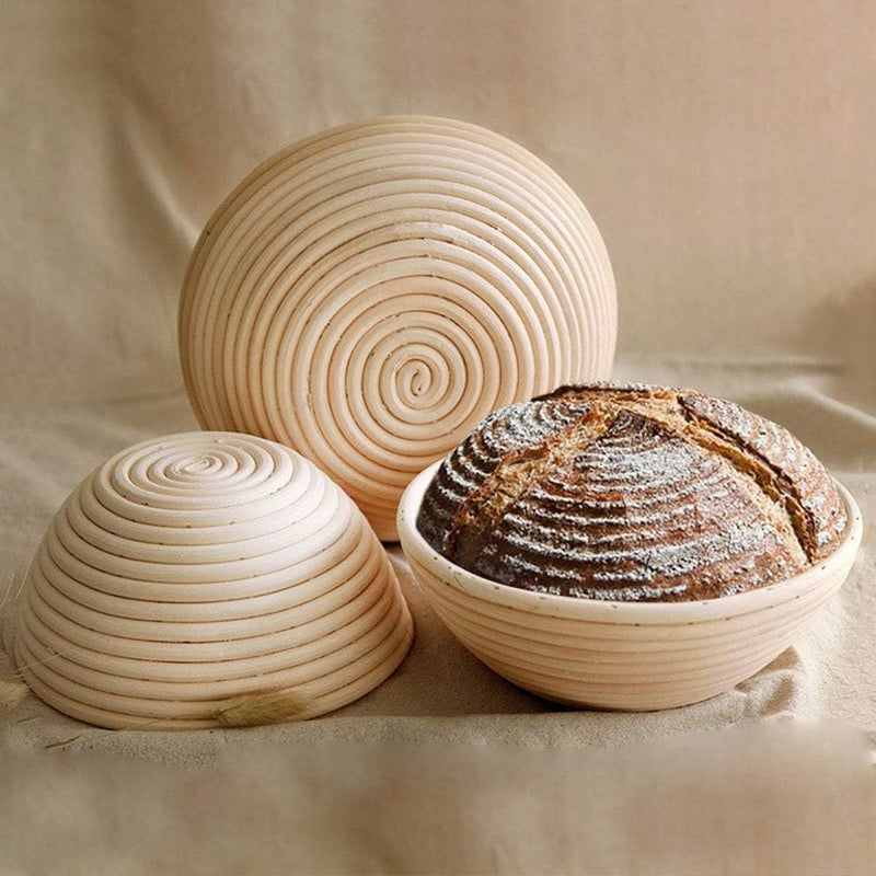OUKEYI Round Bread Proofing Basket | Natural Rattan Sourdough Proving Basket| Professional Bread Proving Bowl |Baking Bowl Dough Gift Baker Proof Basket Proofing Box (2, 22cmx8cm/8 3/4inchx3 1/8inch) - Image 4