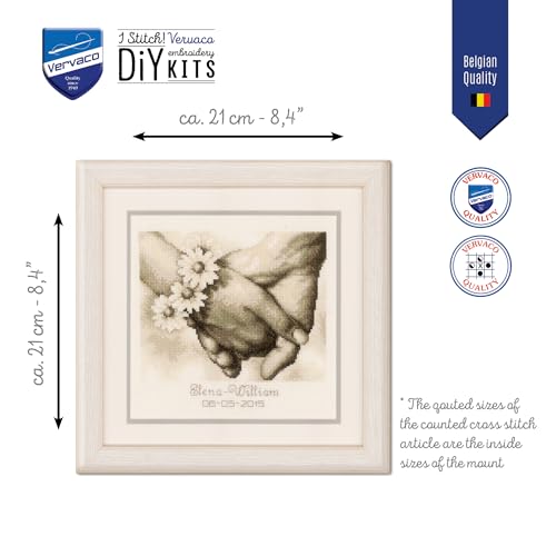 Vervaco Counted Cross Stitch Kit Just Married 8.4" x 8.4" - Image 2