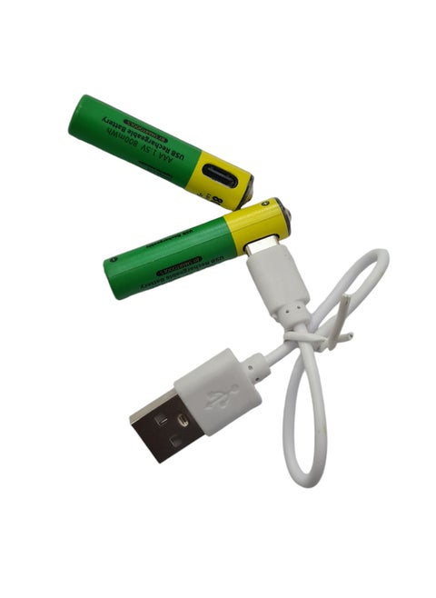 Rechargeable by Type C AAA Batteries 1.5V and 800mWh