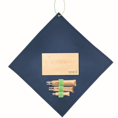 Opinel Nomad Camping Kitchen Utensil Kit, Includes No.12 Serrated Knife, No. 10 Corkscrew Knife, No. 6 Peeler, Cutting Board (New Version) - Image 3