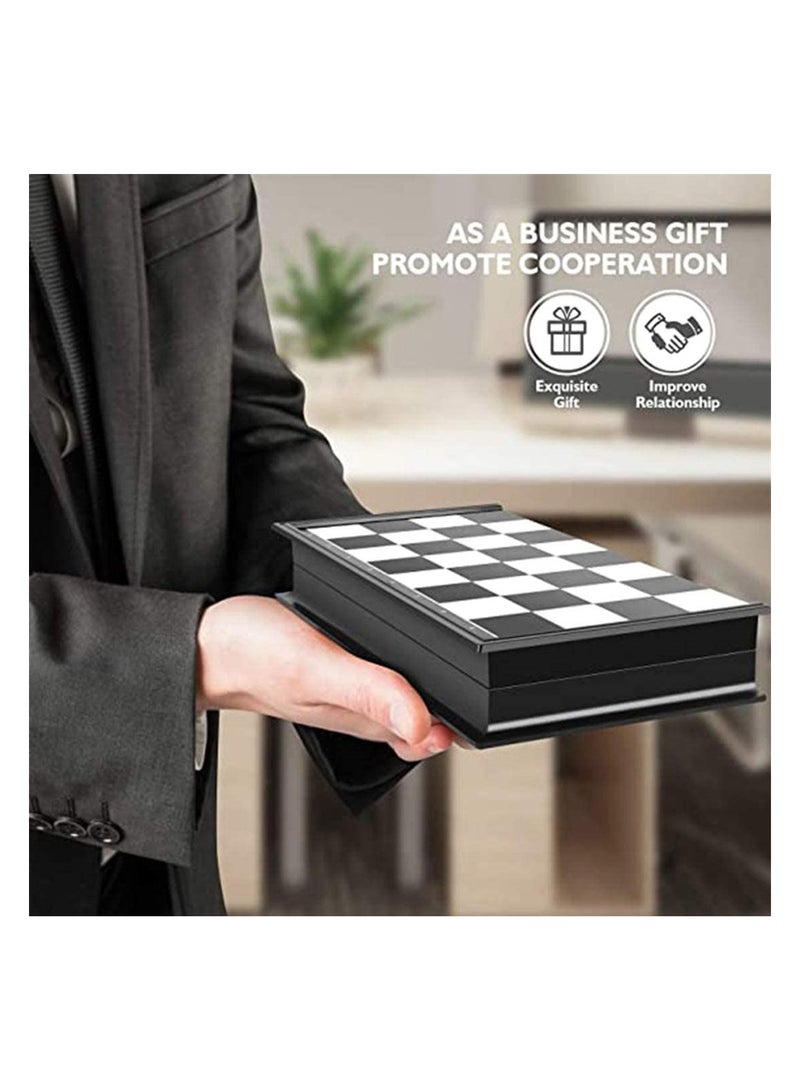 Excefore Chess Set, Magnetic Travel Folding Chess Board Game, Black and White Pieces, Chess Checkers, Draughts and Backgammon Set, Storage Convenient, Educational Toys for Kids and Adults, 1 Pcs - Image 3