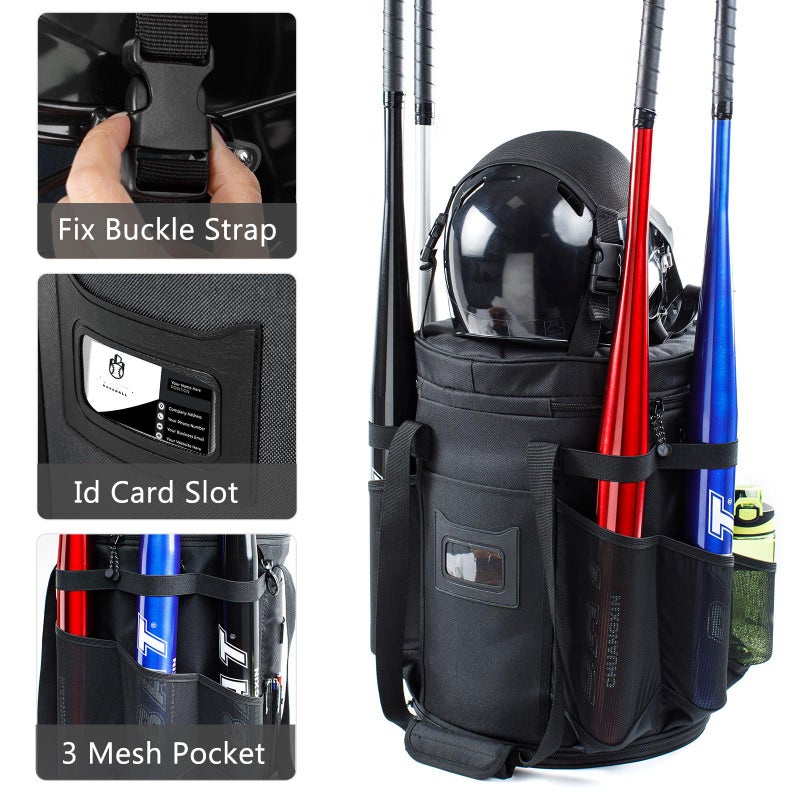 VIGEGARI VIGERARI Baseball Bucket Bag- Coach Bag-Expandable Softball Bucket Organizer with Padded Seat-Coach Gifts-Training Equipment, Baseball Gear, Accessories - Image 3