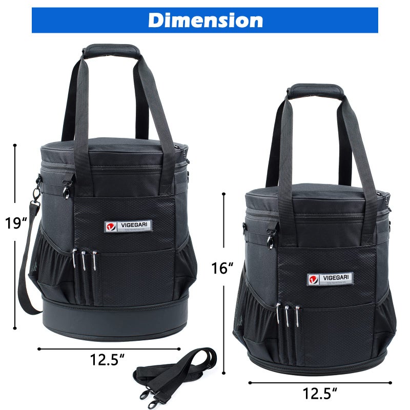 VIGEGARI VIGERARI Baseball Bucket Bag- Coach Bag-Expandable Softball Bucket Organizer with Padded Seat-Coach Gifts-Training Equipment, Baseball Gear, Accessories - Image 5