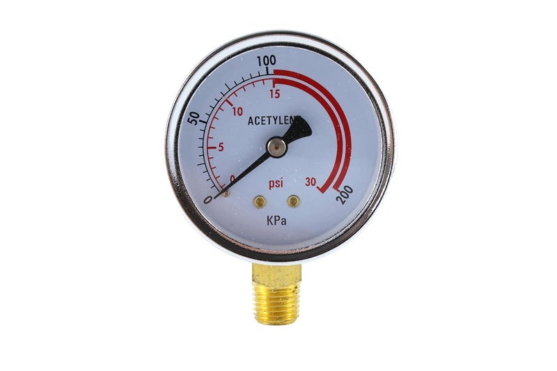 Sa - Low Pressure Gauge for Acetylene Regulator 0-30 psi - 2.5 inches - Image 1