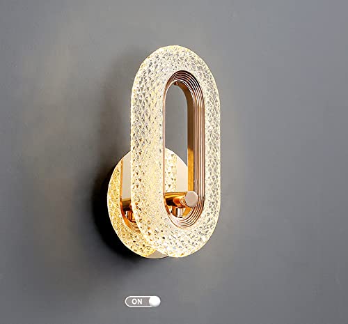 CITRA Led Glass Crystal Oval Golden Metal Wall Light - Warm White - Image 4