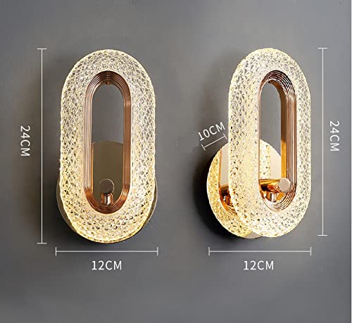CITRA Led Glass Crystal Oval Golden Metal Wall Light - Warm White - Image 3