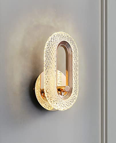 CITRA Led Glass Crystal Oval Golden Metal Wall Light - Warm White - Image 5