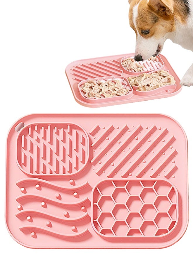 1 Pack Non Slip Silicone Pet Licking Mat Puzzle Feeder Suction Cup Treat Pad Slow Feed Textured Pattern for Dogs Cats Training Enrichment Home Feeding Daily Use - Image 1