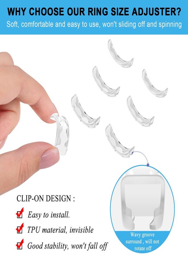 Eiito Ring Sizers for Loose Rings, 6 Pack Invisible Ring Size Adjuster for Women Men, Reduces Size by 0.5-1.5, Rings Guard Spacer Tightener Resizer, Fits 1-4mm Wide Bands - Image 3