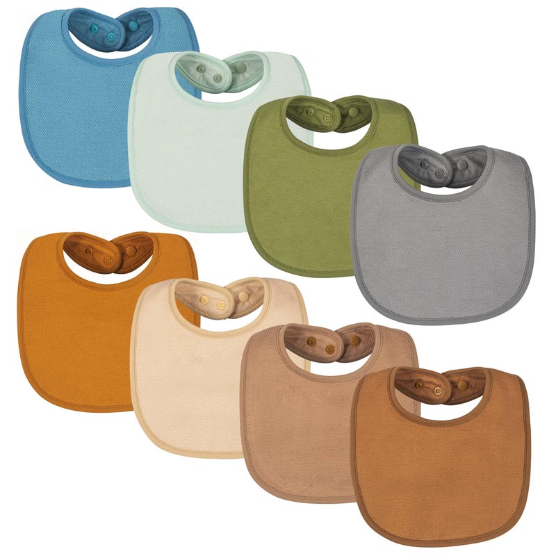 Tiny Twinkle 8 Pack Baby Food Bibs for Eating Waterproof Absorbent 612 Months Infant Bibs OEKOTEX Certified Drooling Bibs for Baby Led WeaningBoy Set 8Pack