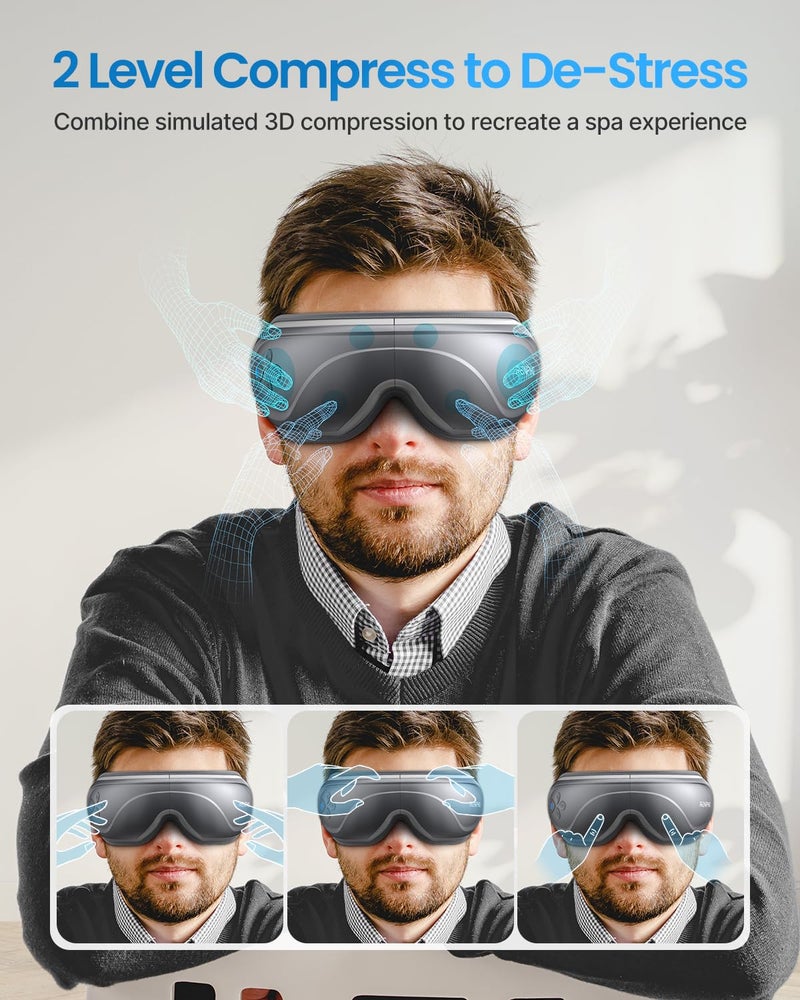 RENPHO Eye Massager with Heat, Valentines Day Gifts Birthday Gifts for Mom Dad Women Men Face Massager, Heated Sleep Mask for Dry Eyes Eyeris 2 - Image 3