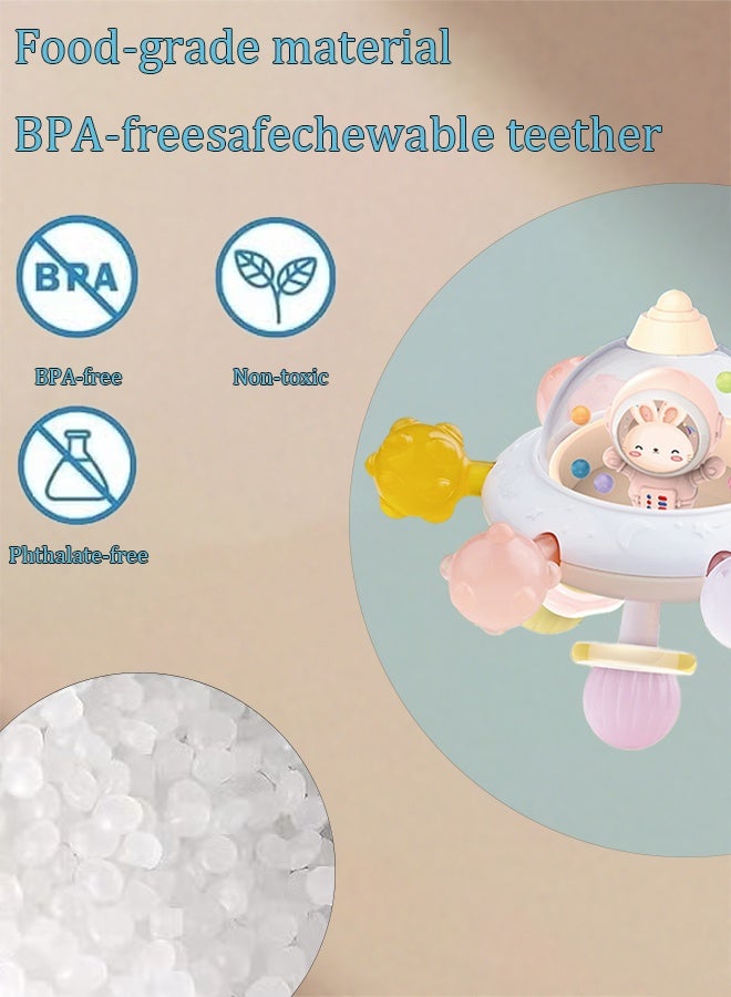 Berma Baby Manhattan ball spinning flying saucer toy, baby teething toys, newborn chew toys, teething ball rattle teether toys, grasping activity baby toys, spinning flying saucer toys, birthday gifts - Image 3