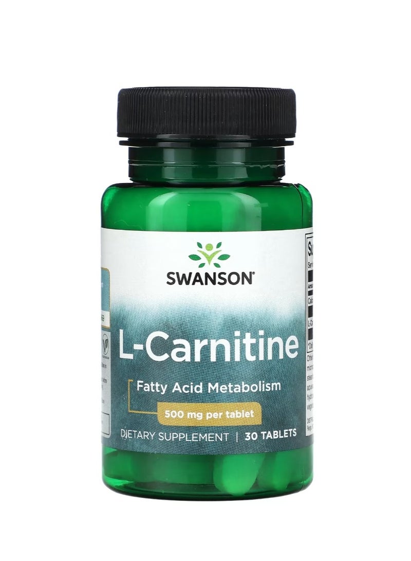 سوانسون ل-كارنيتين 500 ملجم 30 قرص - Image 1