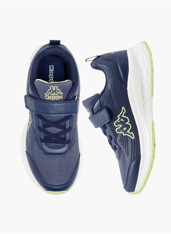Boys' Logo Print Sports Shoes with Hook and Loop Closure
