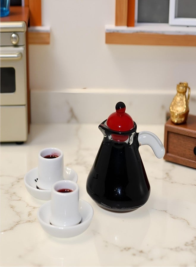 Jowxsx 3Pcs/Set Cute Mini Coffee Pot Model Dollhouse Miniature Toy Doll Home Accessories Miniature Food Play Scene Model Small Cloth Doll House Accessories Mini Coffee Pot - Image 3