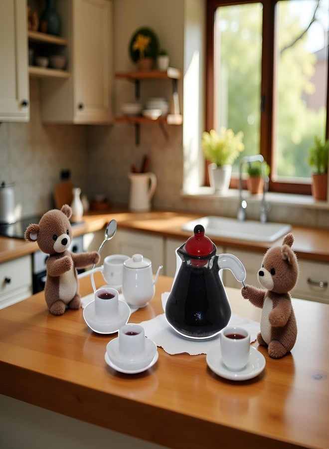 Jowxsx 3Pcs/Set Cute Mini Coffee Pot Model Dollhouse Miniature Toy Doll Home Accessories Miniature Food Play Scene Model Small Cloth Doll House Accessories Mini Coffee Pot - Image 4