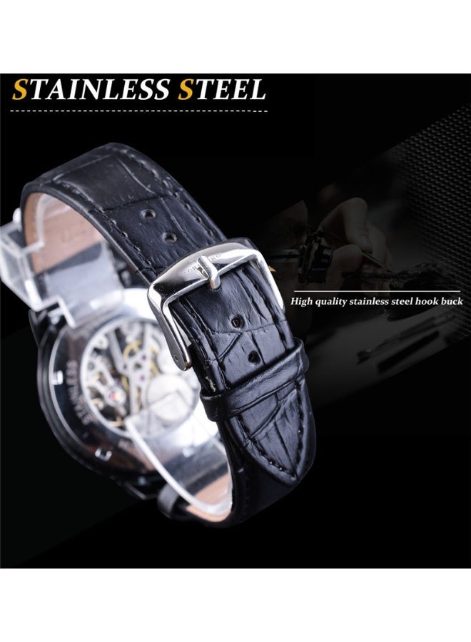 فورسينينج ساعة ميكانيكية رجالية ثلاثية الأبعاد بهيكل شفاف مجوف - Image 3