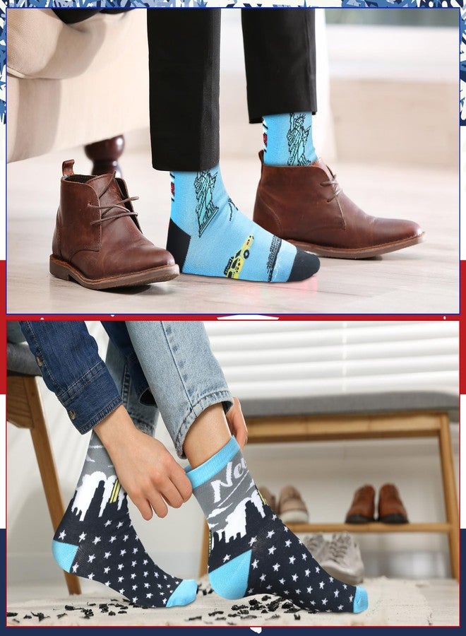 Skicuff جوارب Skicuff ثمانية أزواج من جوارب نيويورك الملونة والمرحة، هدية تذكارية رائعة من نيويورك، مناسبة لأعياد الميلاد والكريسماس للرجال والنساء - Image 4