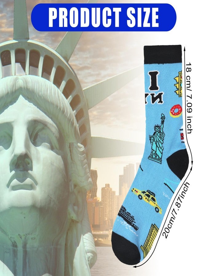 Skicuff جوارب Skicuff ثمانية أزواج من جوارب نيويورك الملونة والمرحة، هدية تذكارية رائعة من نيويورك، مناسبة لأعياد الميلاد والكريسماس للرجال والنساء - Image 3
