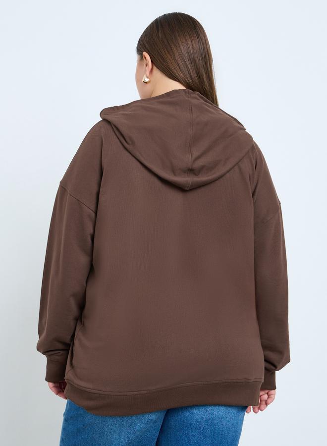 Styli Plus Size Oversized Longline Hoodie - Image 5