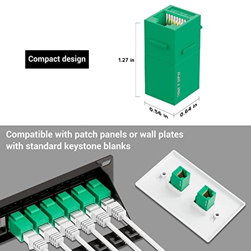 iwillink 10-Pack Female to Female Cat6 Keystone Jack, UTP Coupler, Green - Image 5